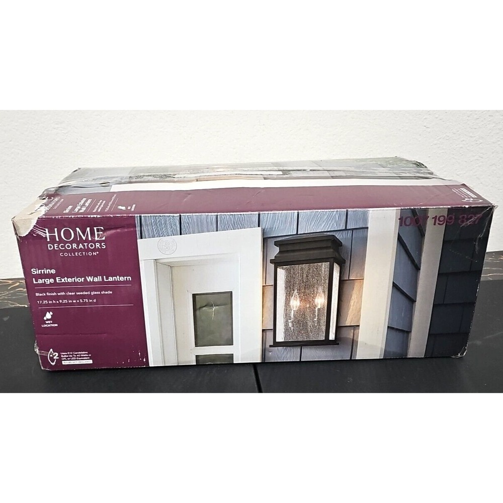 Home Decorators Collection Sirrine 17.25 in. 2-Light Black Wall Light Fixture